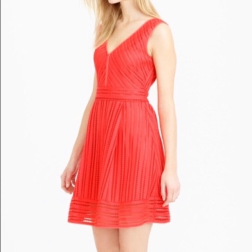 J. Crew Factory eyelet orange dress